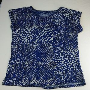 Derek hearts snake print top 1x lace back